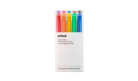 2009962 - Cricut Glitter Gel Rainbow Pen Set 10ct; 10 Glitter Gel Pens (0.8 mm) in Red, Orange, Yellow, Green, Blue, Purple, Pink, Light Blue, Brown, Black; Embellish projects with personal notes or drawings; For use with cards, paper & more